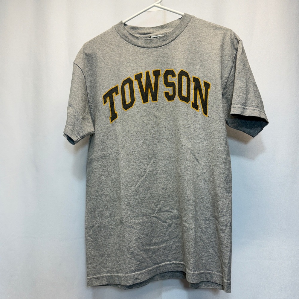 Towson University T-Shirt Mens Medium Gray Short Sleeve Tee The Cotton Exchange